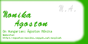 monika agoston business card