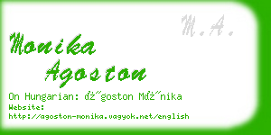 monika agoston business card